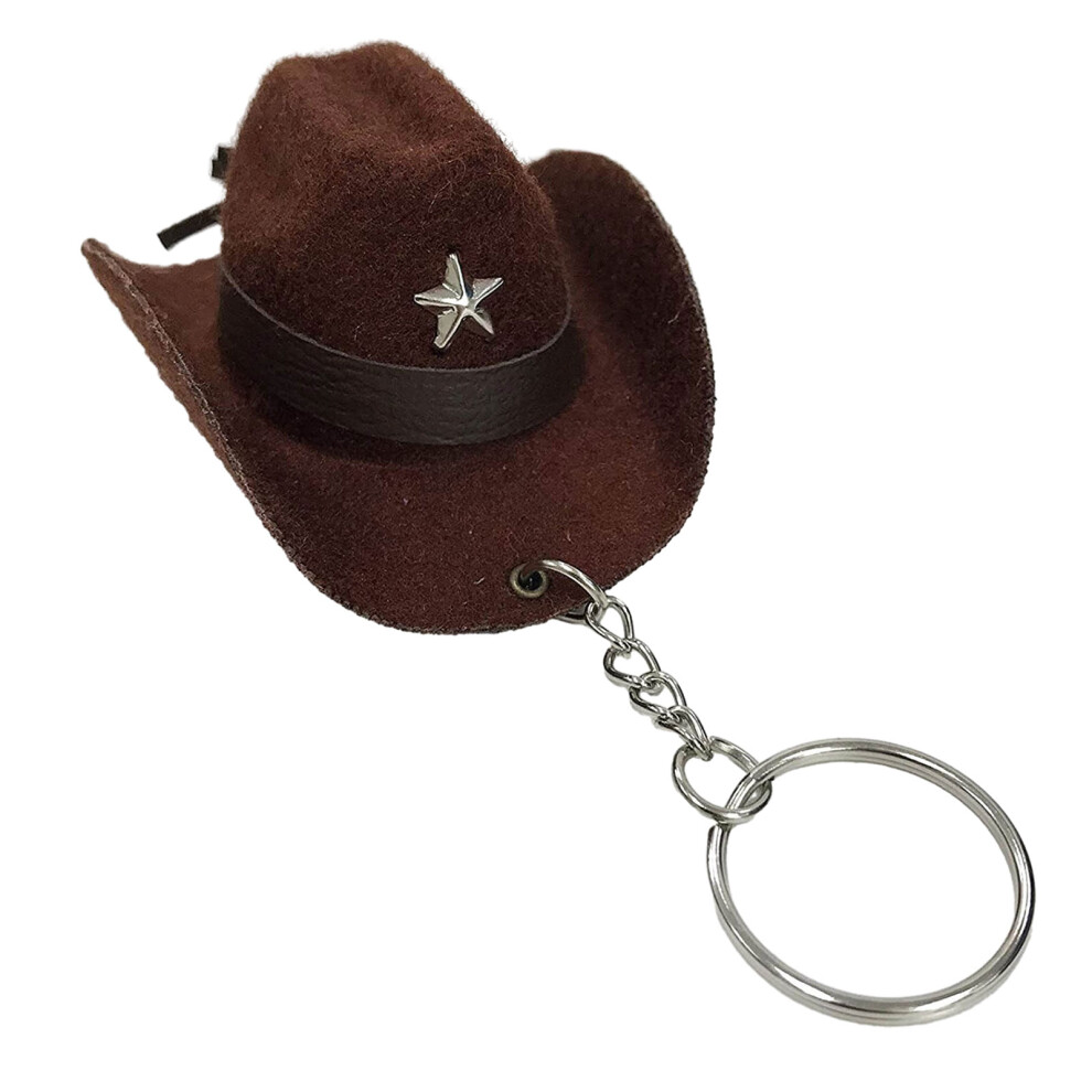 Brown Stylish Western Cowboy Hat Keychain 7755300076387