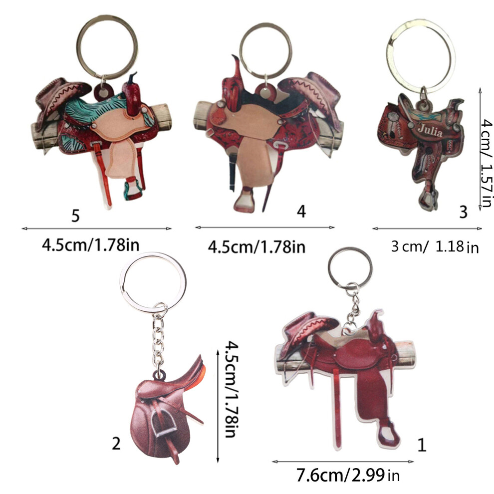 4 Colorful Saddles Pendant Keychain Acrylics 7755300069105