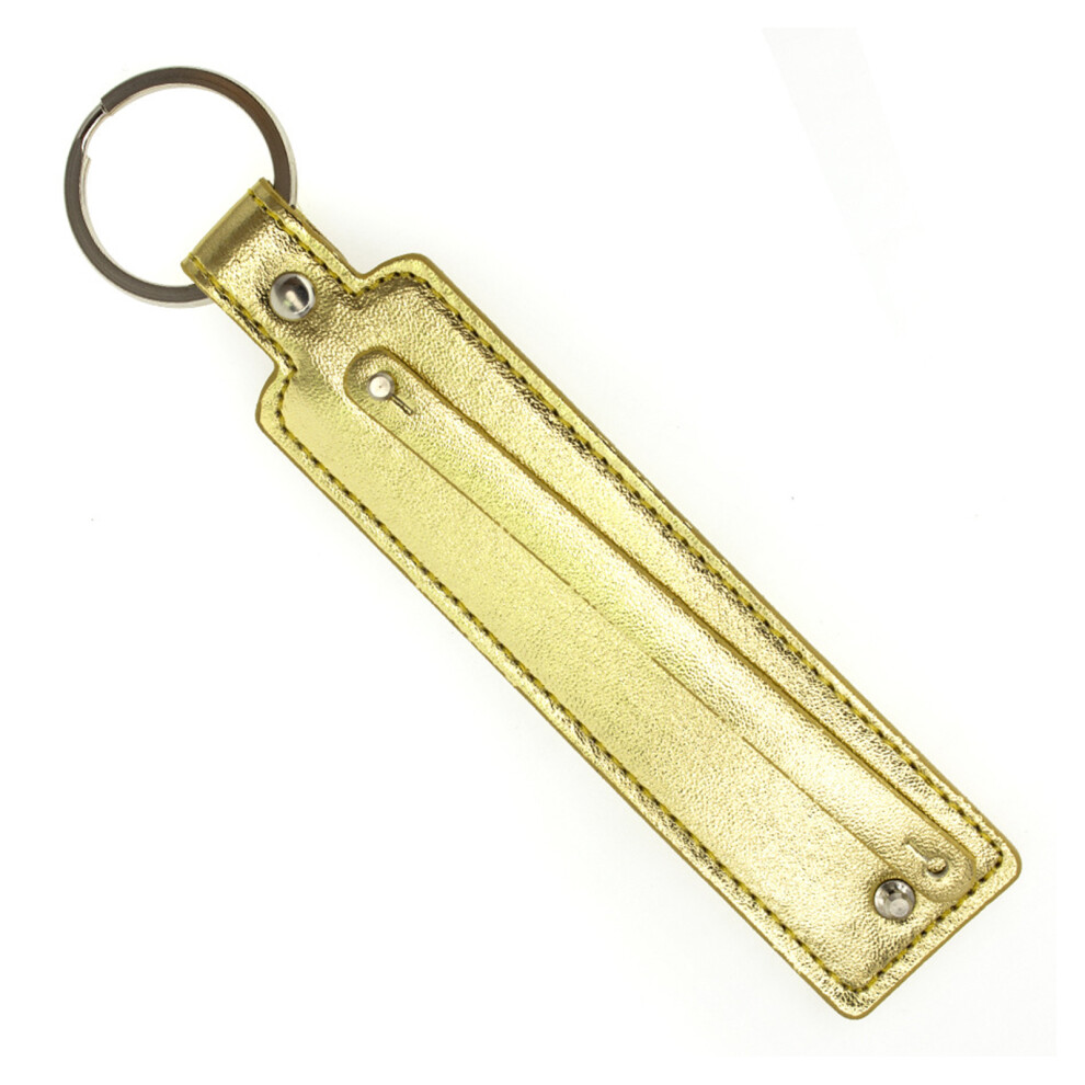 Gold Pu Leather Keychain With 8Mm 7755300069327