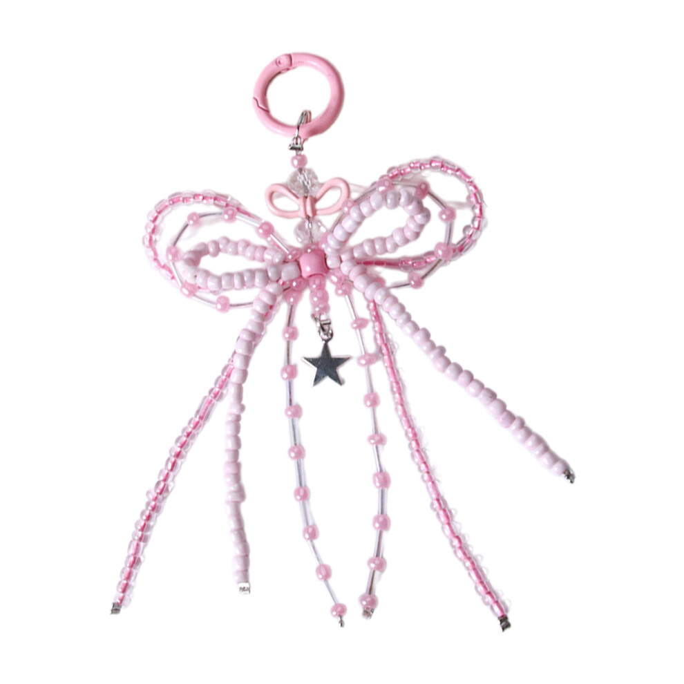 Pink Multifunctional Beaded Keychain Stylish Bag 7755300068023