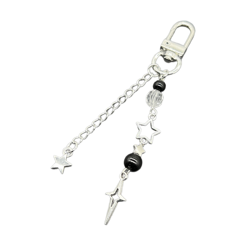 Bowknot Beads Pendant Phone Charm Black 7755300067095