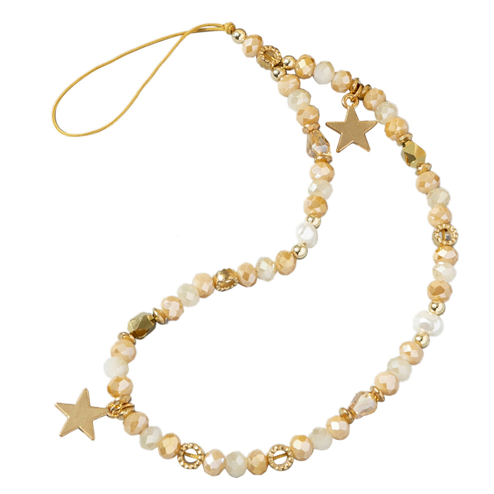 Coffee Five-Pointed Star Pendant Beaded Phone 7755300069440