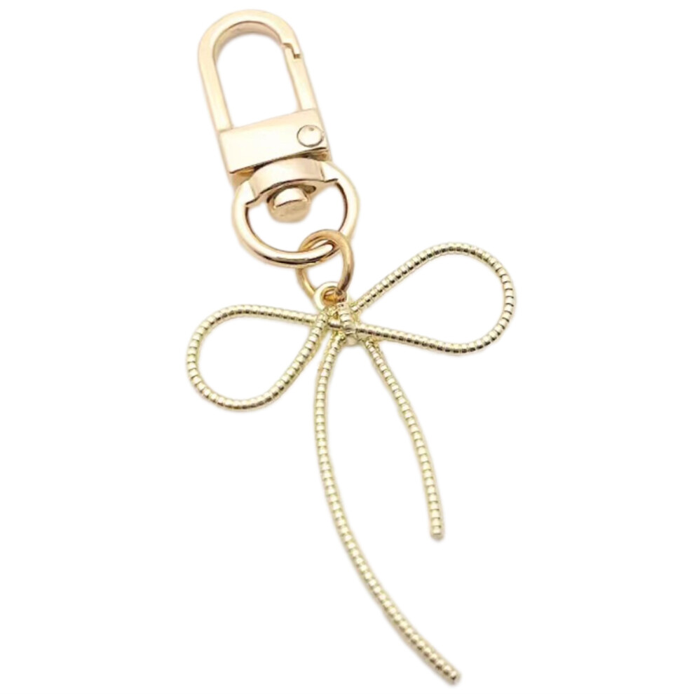 Gold Bowknot Shape Keychain Pendant Multicolor 7755300076448
