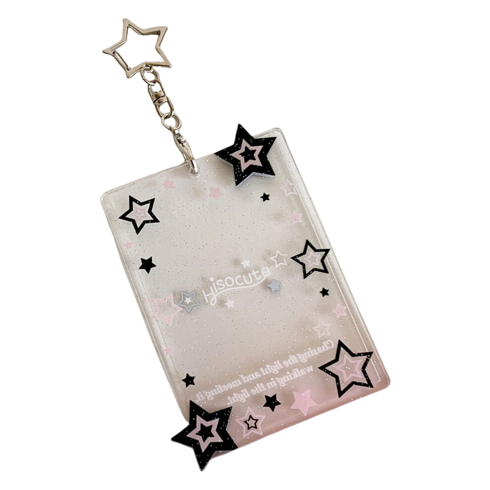 Black Elegant Star Card Holder Keychain 7755300076905