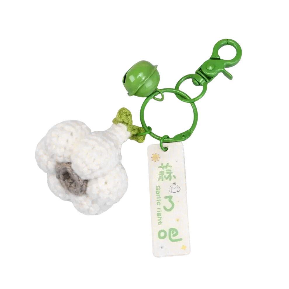 Garlic Handmade Crochet Garlic/Cabbage/Scallion/Chilis Keychain Yarn-image-OPC-PJVS6CF-NEW