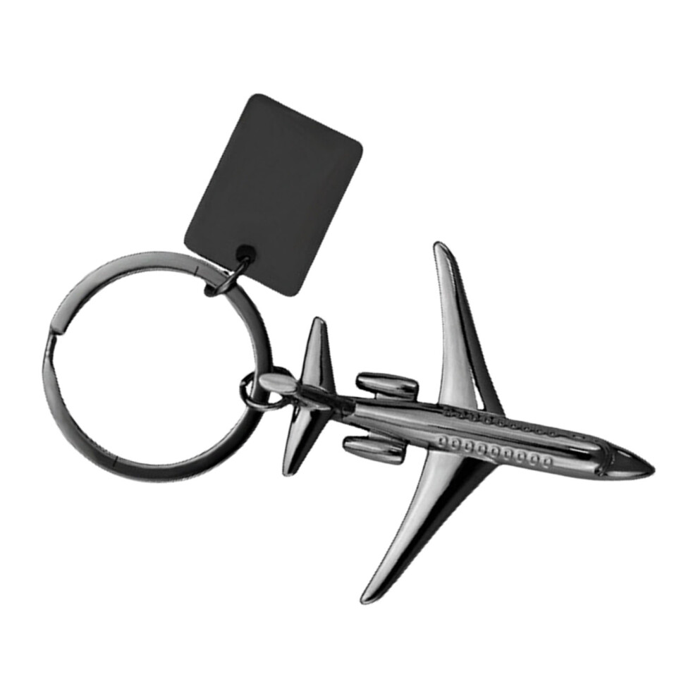 Black Stylish Plane Keychain Ornament Alloy 7755300079029