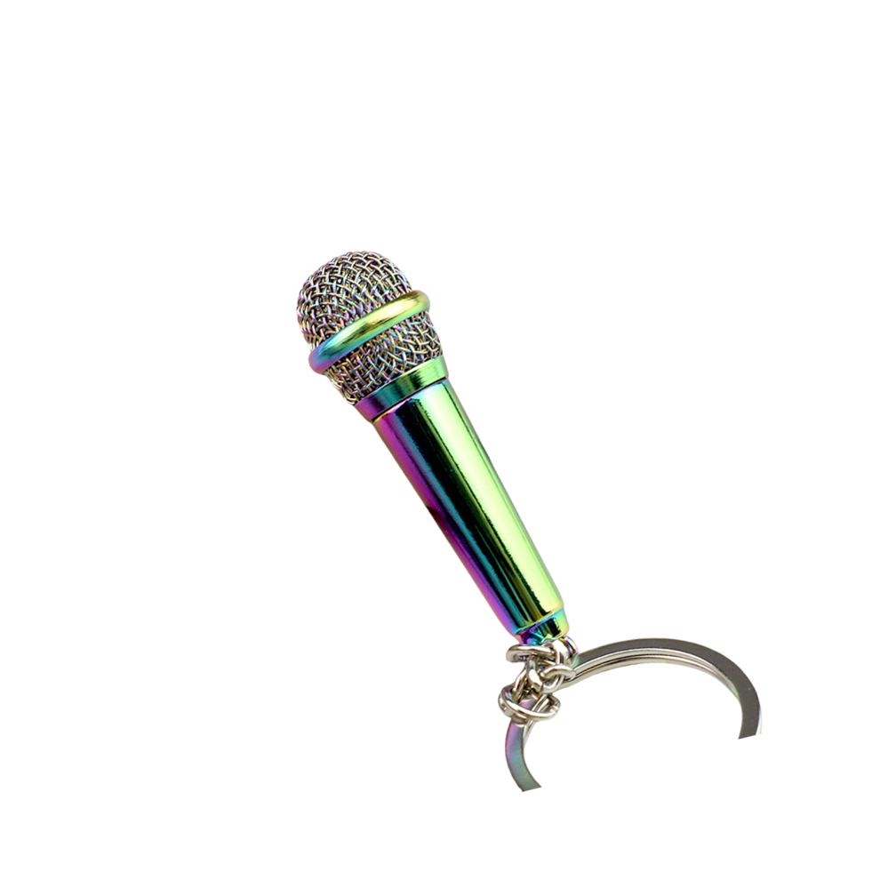 Color Microphone Pendant Keychain Simulation Mic 7755300090369