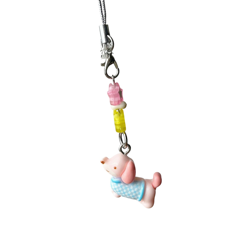Blue Lovely Cartoon Dachshund Phone Charm 7755300079265