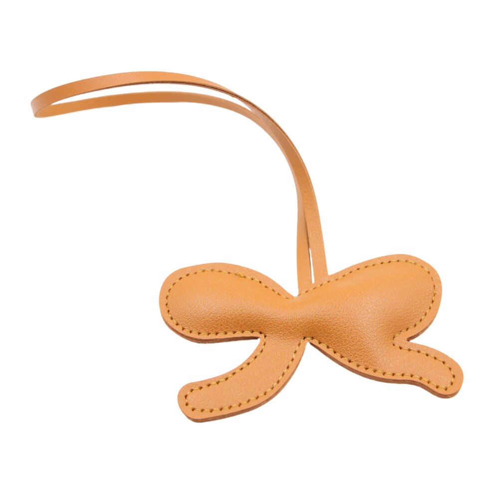 Yellow Leather Bowknot Keychain Purse Charm 7755310069287