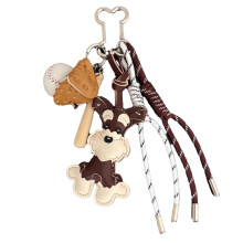 2 Adorable Schnauzer Dog Keychain Bag