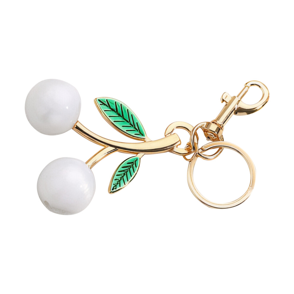 White Sparkling Cherries Charm Keychain Accessory 7755310070146