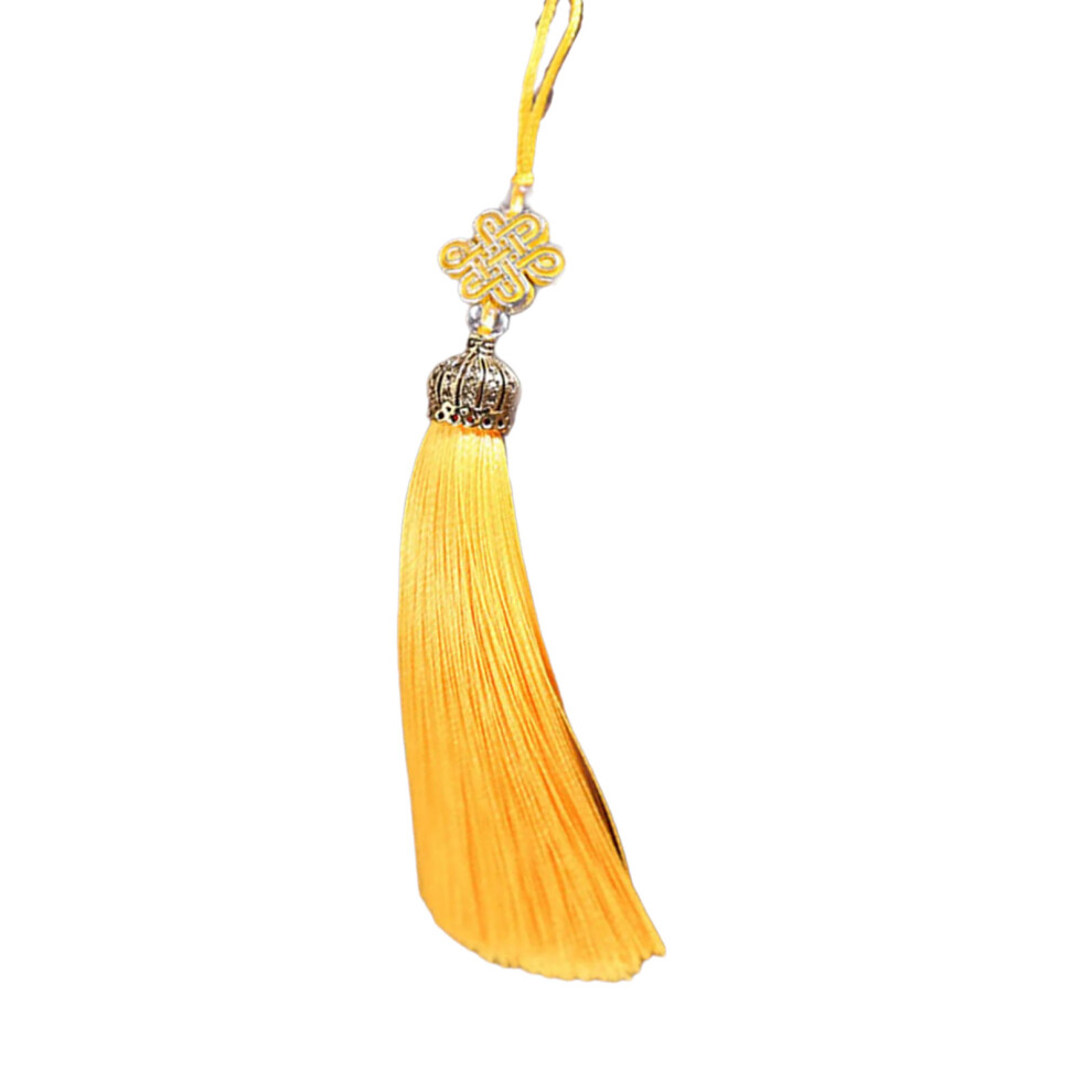 Yellow Chinese Knot Tassels Pendant Handmade 7755310071686