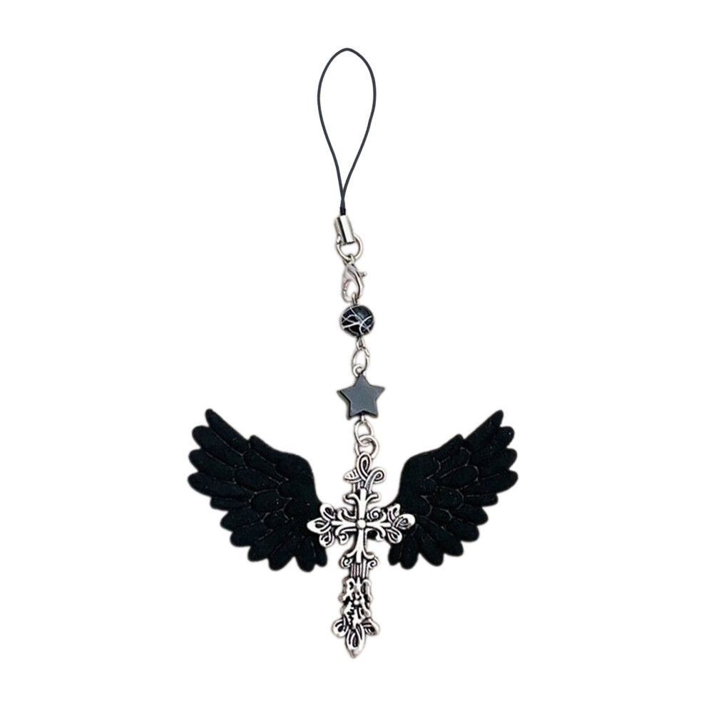 Black Vintage Wing Keychain Unique Keyring 7755310072713
