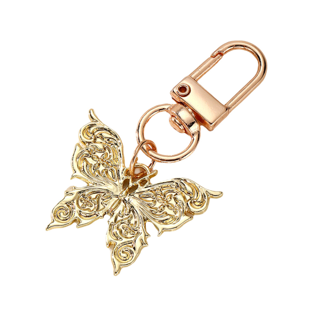 Golden Butterfly Elegant Resin Butterfly Keychain 7755310073062