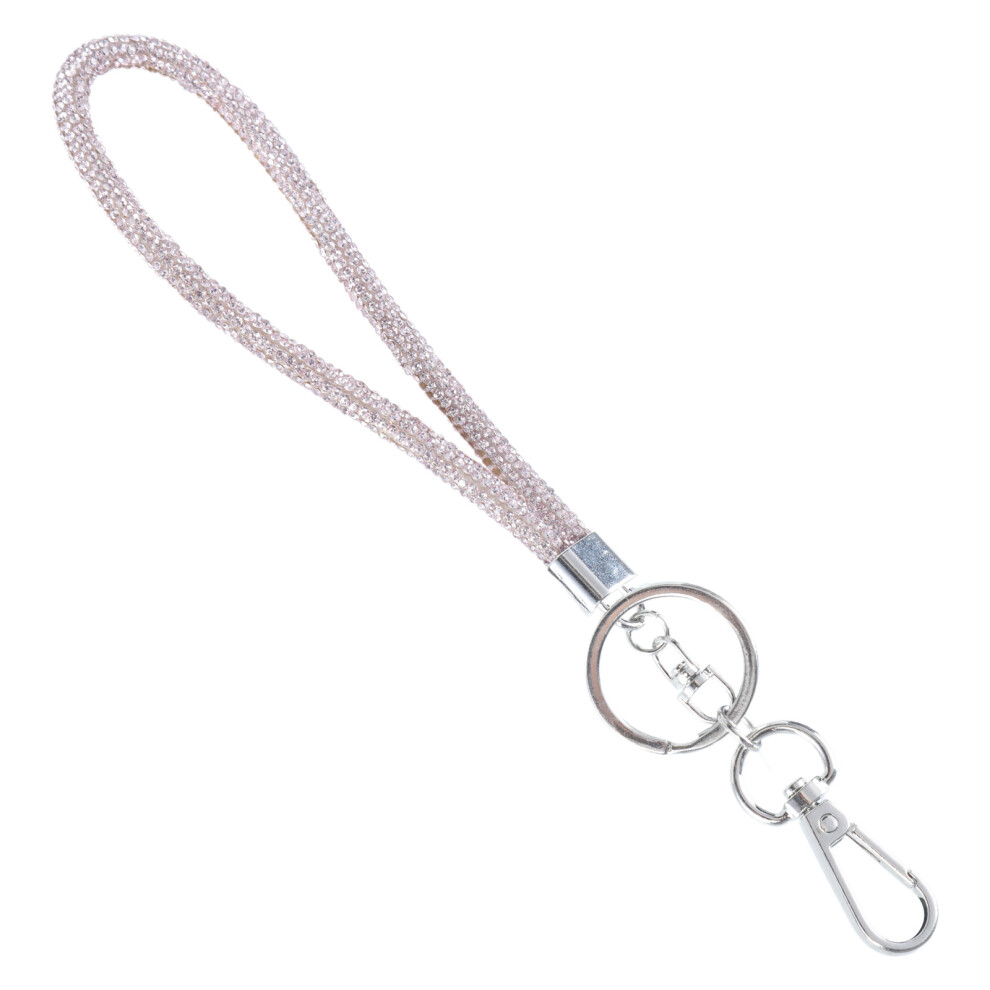 Pink Glittering Rhinestones Crystal Phone Lanyard 7755310073239