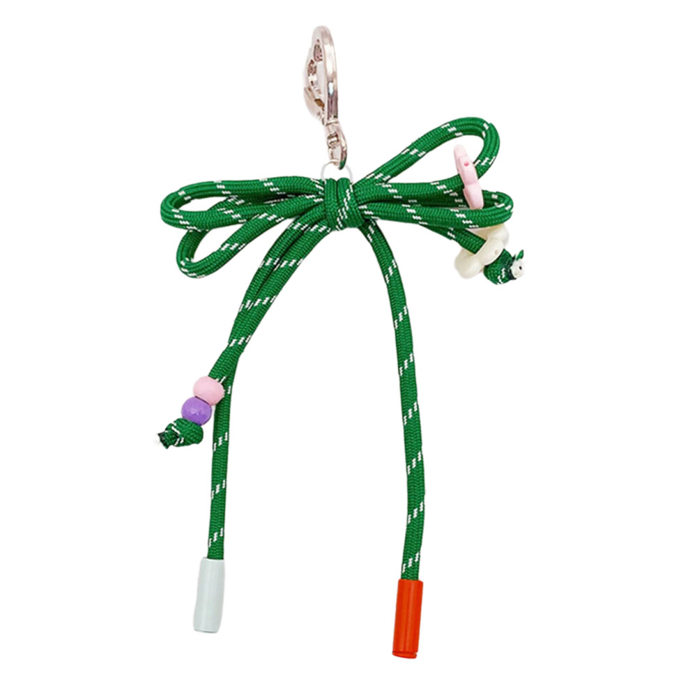 Green Colorful Nylon Braided Rope Keychain 7755310073567