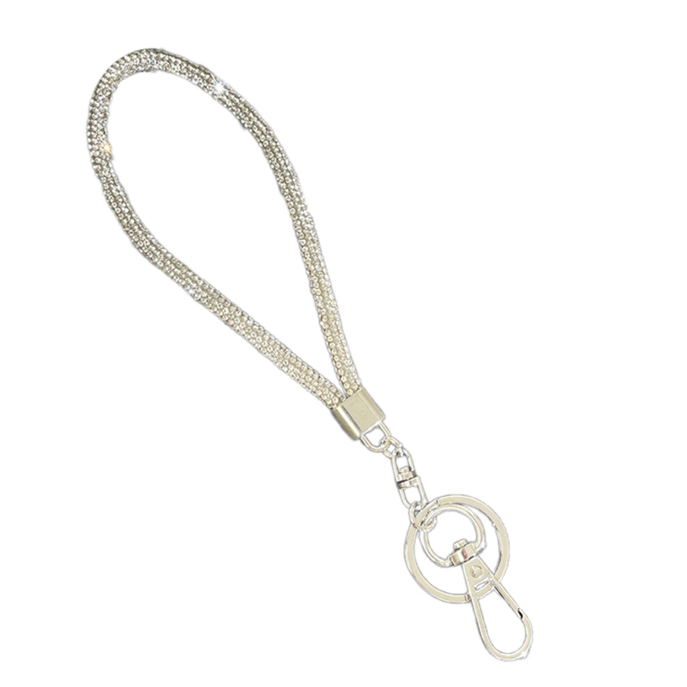 White Glittering Rhinestones Crystal Phone Lanyard 7755310073222