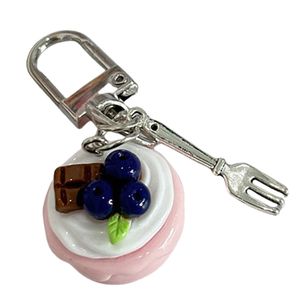 Blueberry Little Fork Dessert Charm Keychains 7755310073772