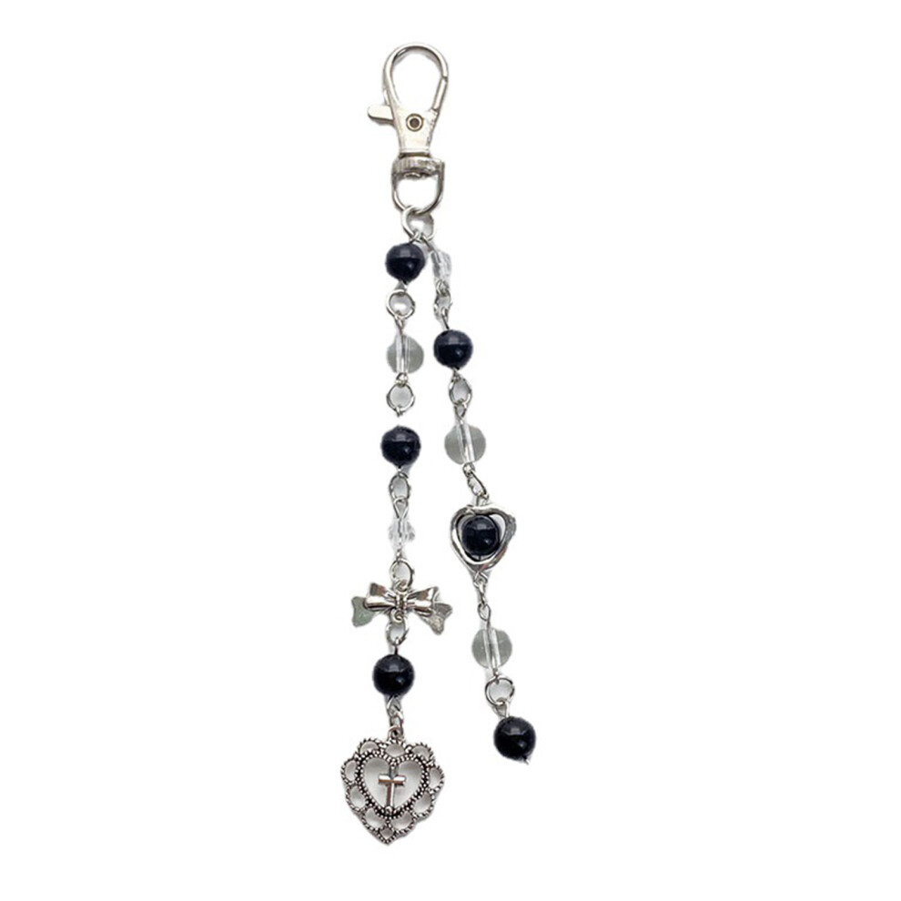 Black Bowknot Beaded Keychain Faith 7755310076773