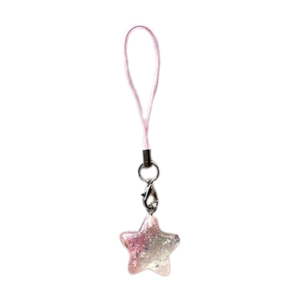 Pink Gradient Five-Pointed Star Resin Pendants 7755310077824