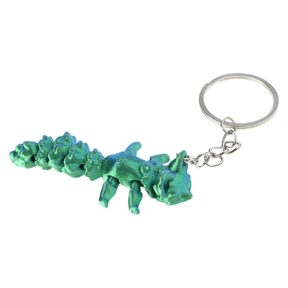 Blue Green Gradient Articulated Foxes Figurine 7755310074755