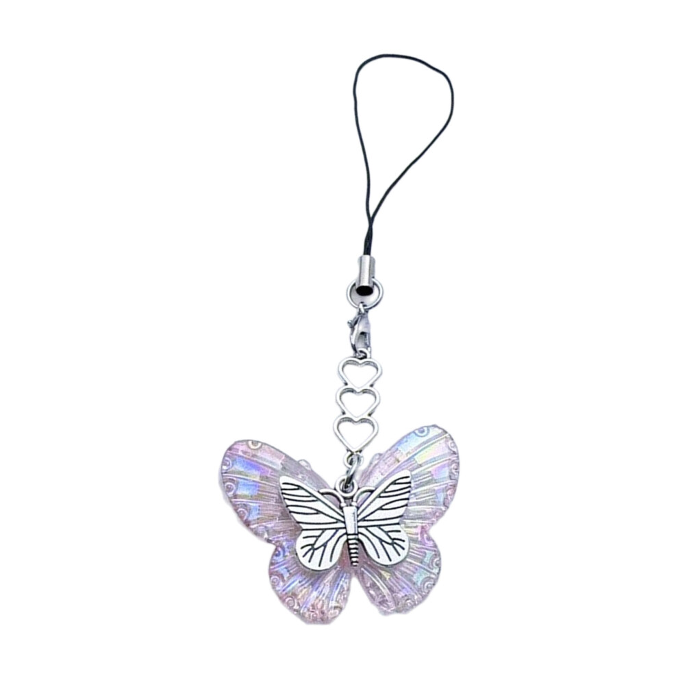 Butterfly Pendant Phone Charm Hanging Pink 7755310078623