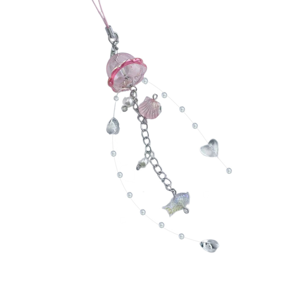 Pink Elegant Jellyfish Inspired Phone Charm-image-OPC-PJVS8GD-NEW