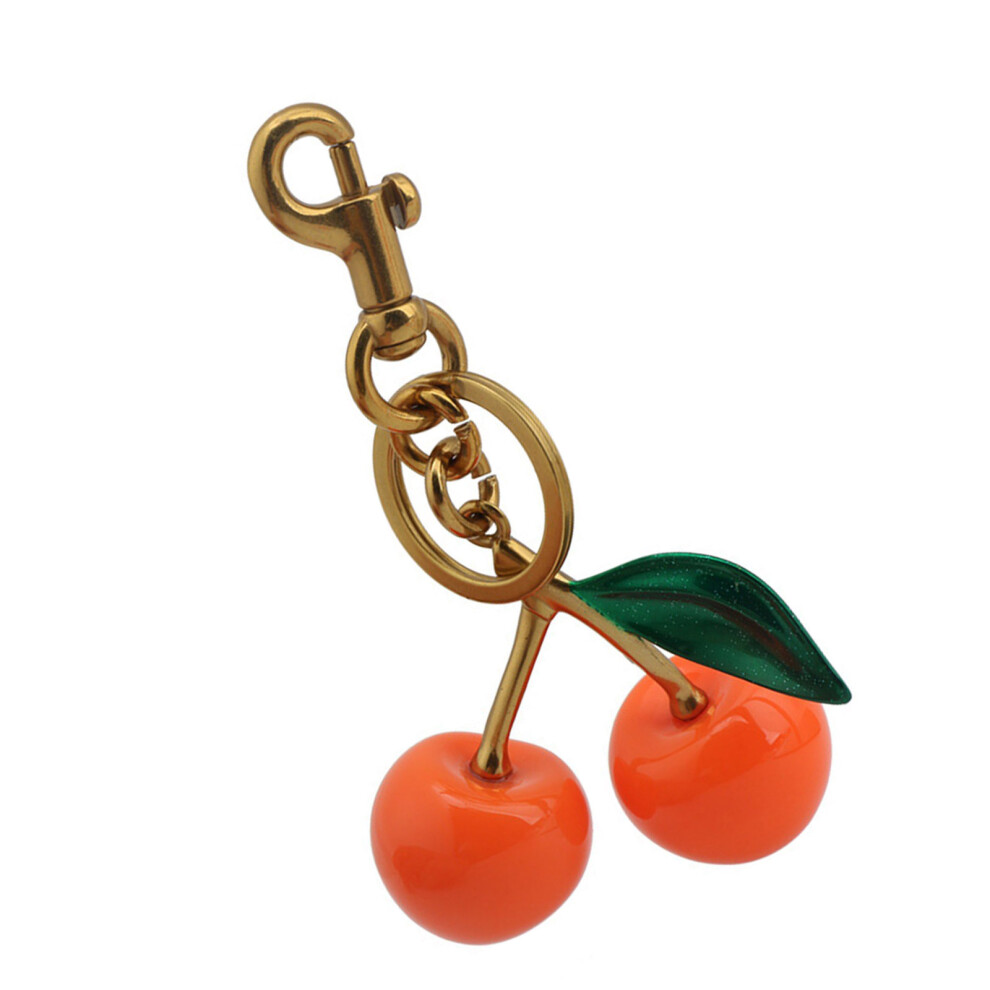 Gold-Color Portable Cherries Pendant Keychain Charm 7755310075875