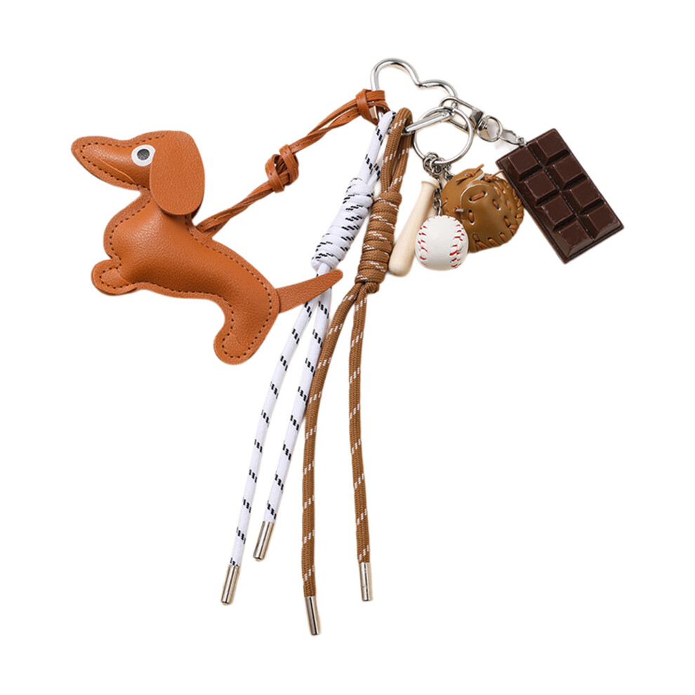 Brown Vintage Dachshund Dog Keychain Unique 7755310075967