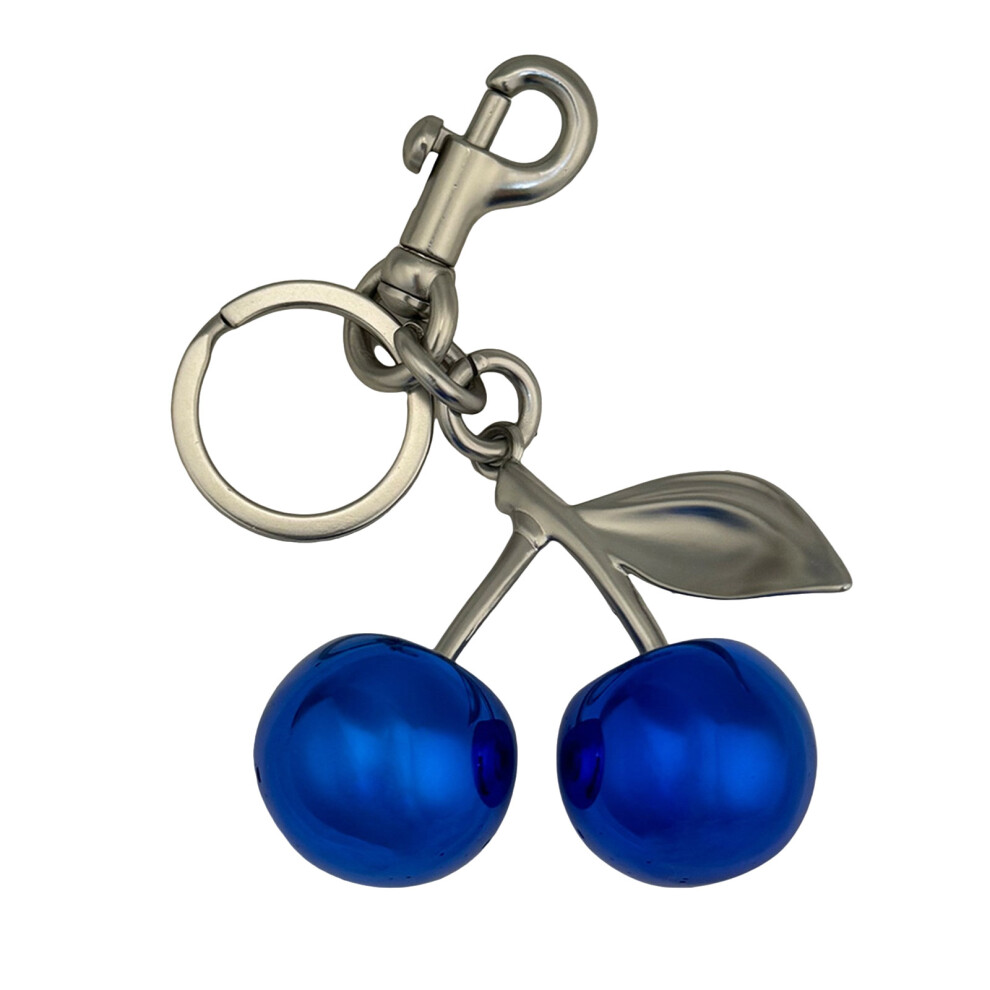 Silver Blue Cherries Keychain Charm Fashionable 7755310075936