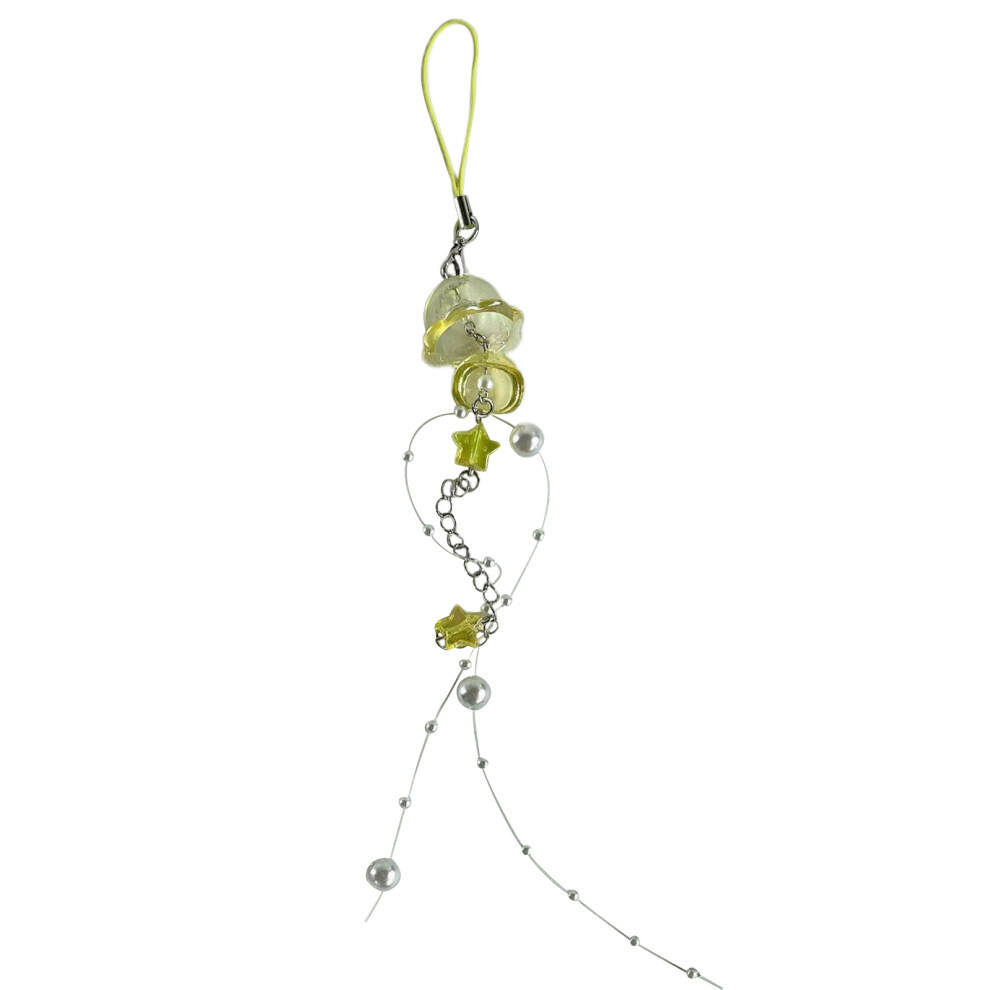 Yellow Elegant Star Pearl Fringe Keychain 7755310077695