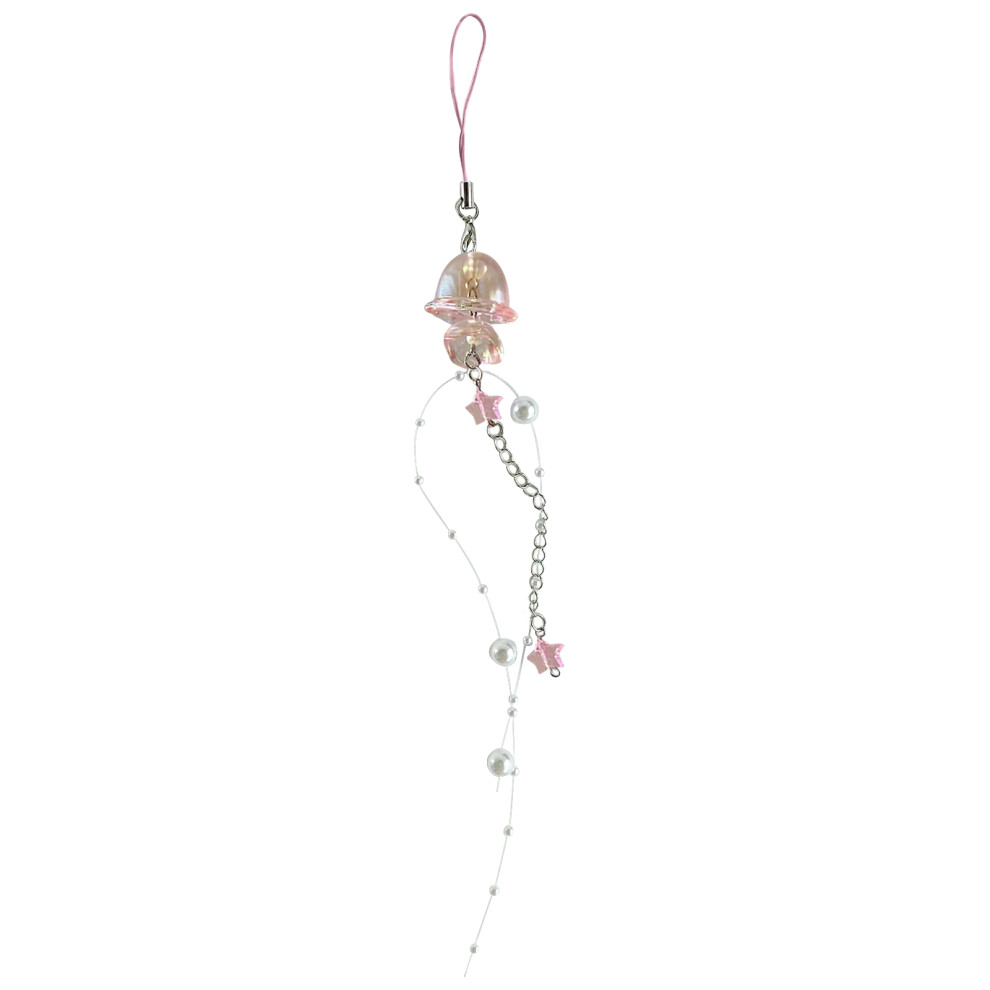 Pink Elegant Star Pearl Fringe Keychain 7755310077701