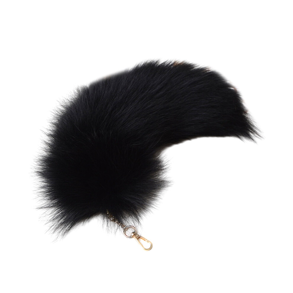 Black Gradient Foxes Furs Tail Keyring 7755310078333