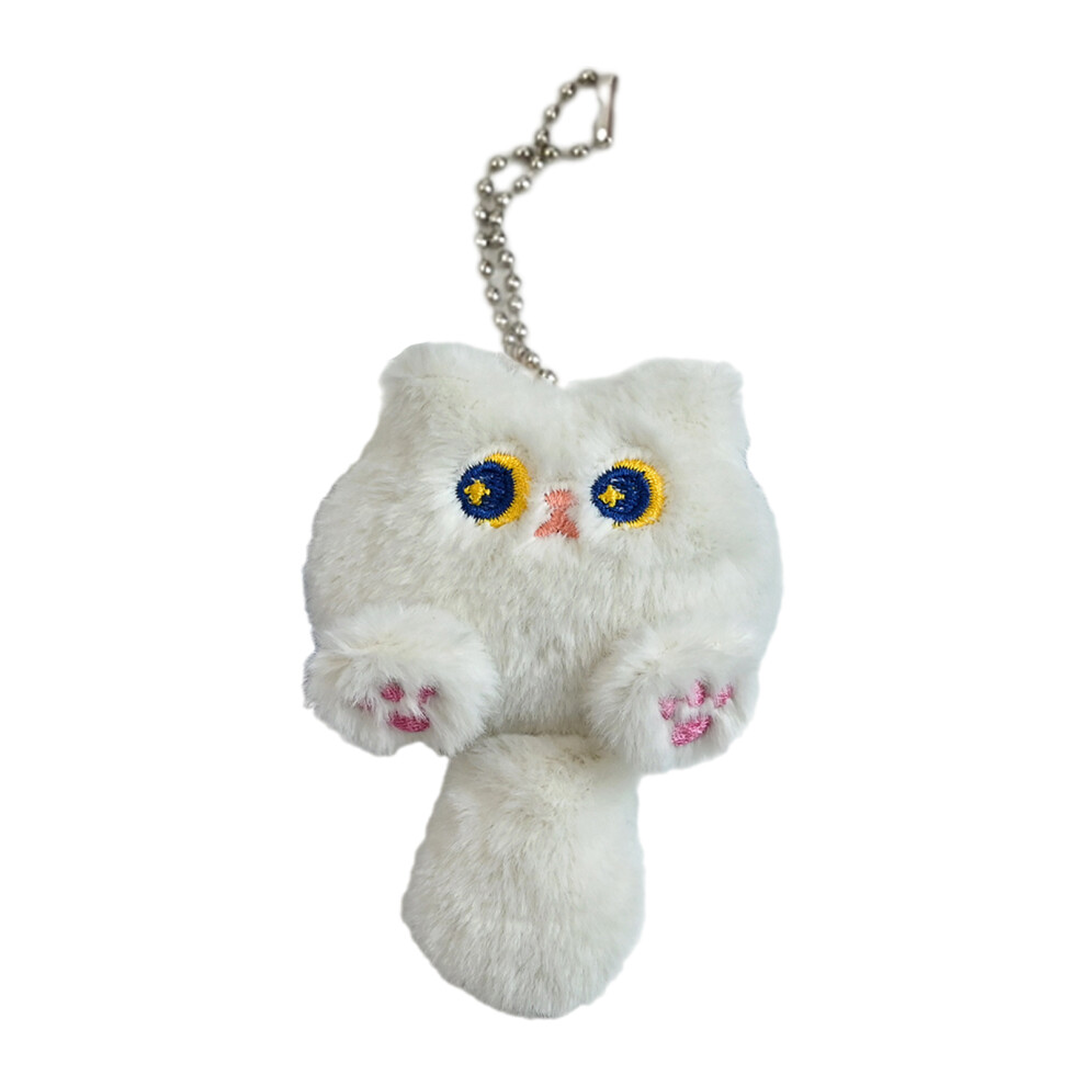 White Plush Cat Keychain Cartoon Animal 7755320051173