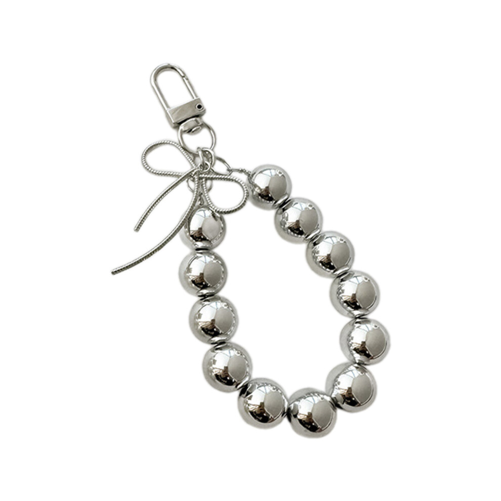 Silver Bowknot Pearl Hoop Charm Keychains 7755320049729