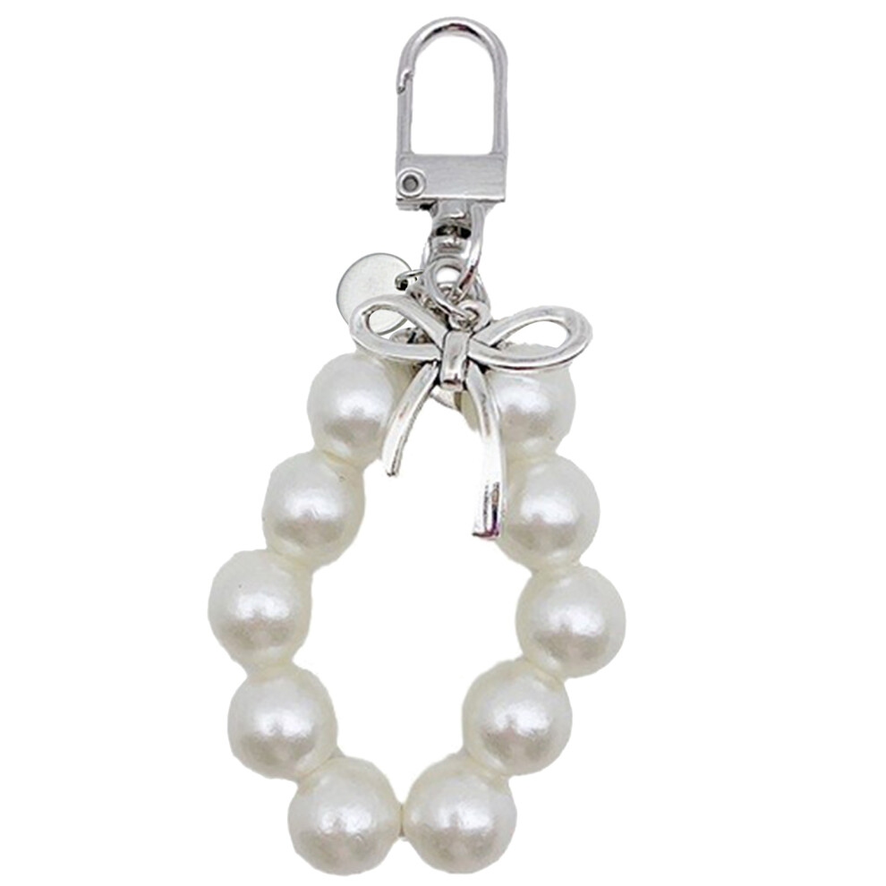 Bowknot Shaped Keychain Pendant Pearls 7755320051739