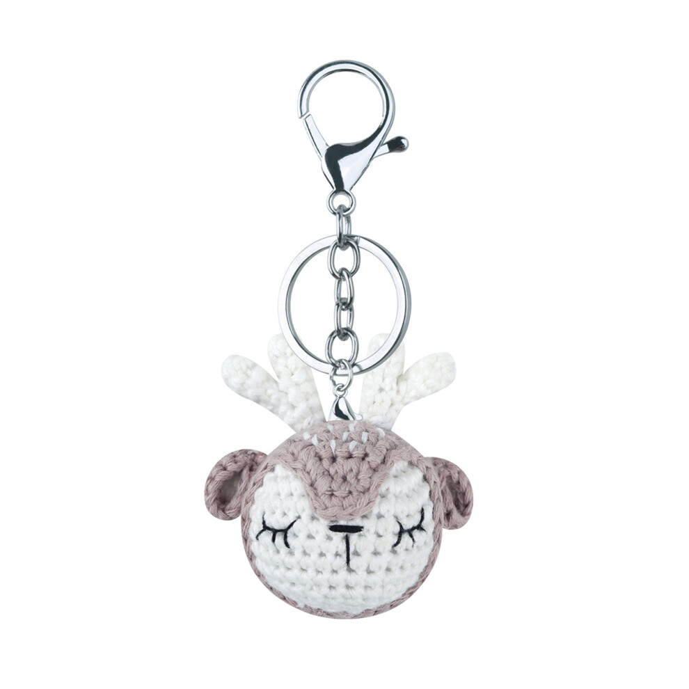 W01 Crocheted Animal Head Keychain Crochet 7755320048357
