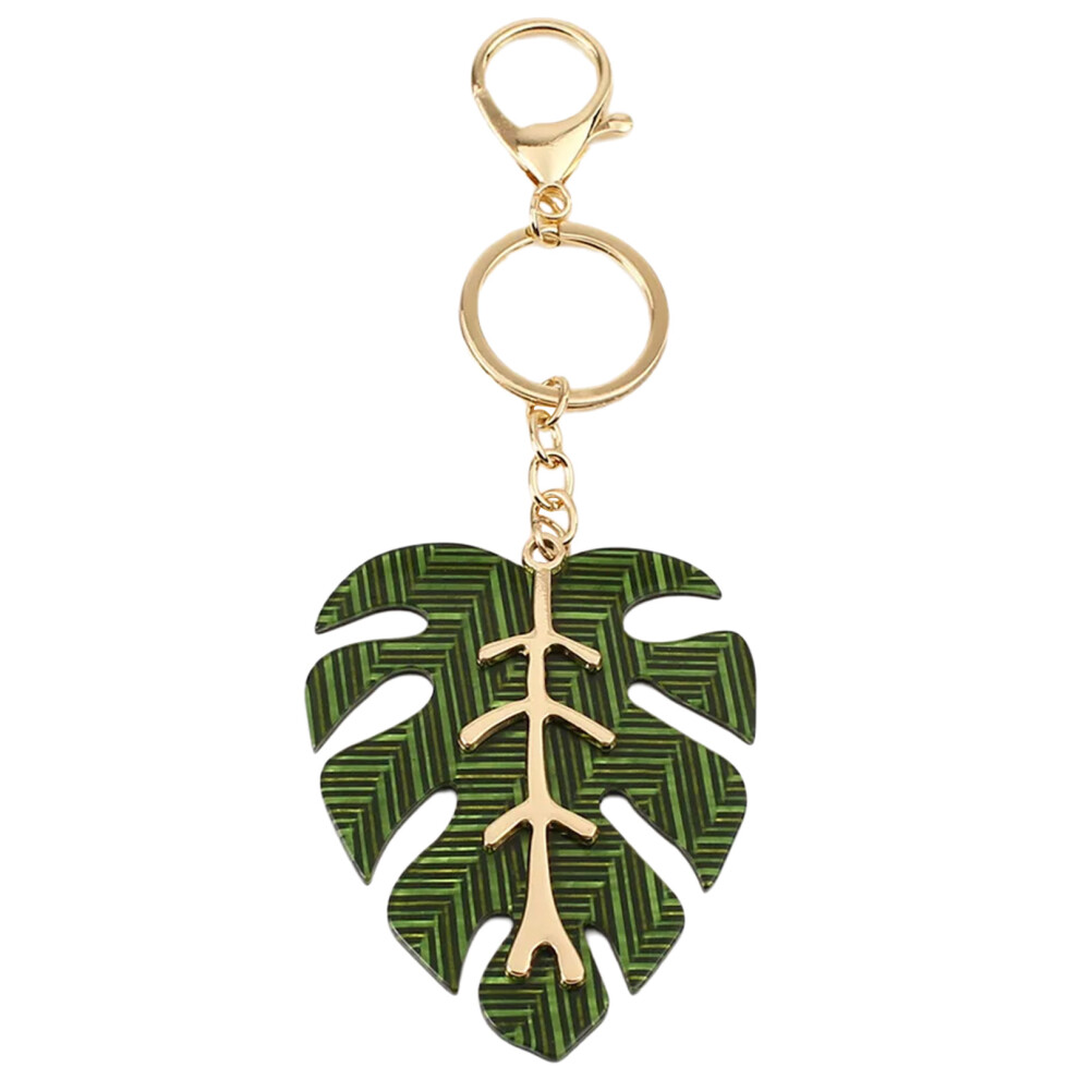 Green Hollow Leaf Charm Keychains Sweet 7755320050817