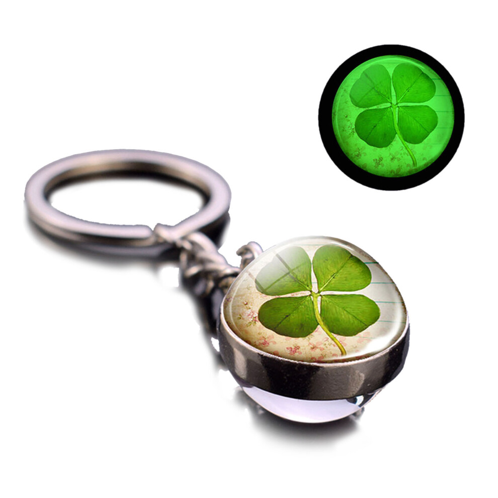 C Keychain Luminescent Four Leaf Glass-image-OPC-PJVS9K7-NEW