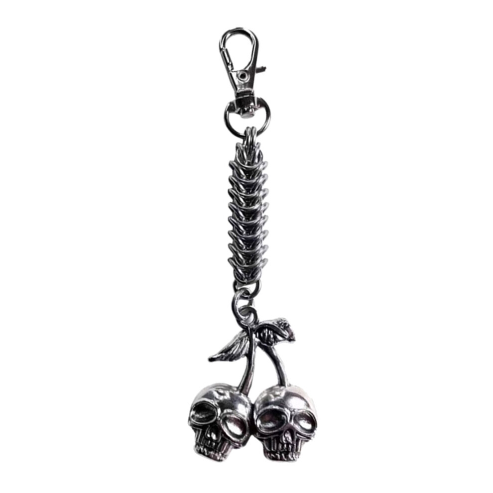 Fashionable Skull Cherrys Pendant Keychain 7755310079378