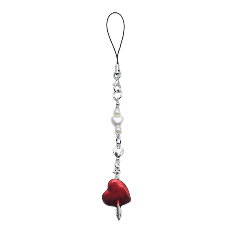 Heart Pendant Phone Charm Red 7755310080404
