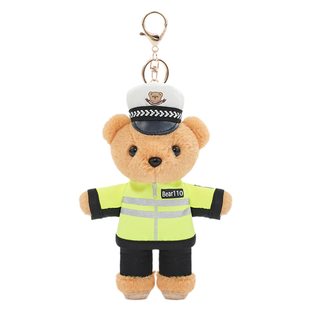 Green Polices Bear Keychain Charm Unique 7755310079309
