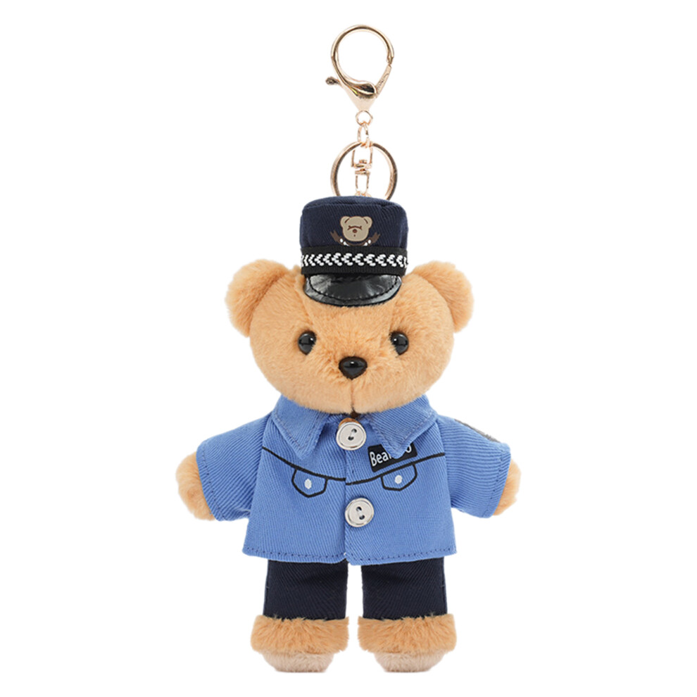 Blue Polices Bear Keychain Charm Unique 7755310079293