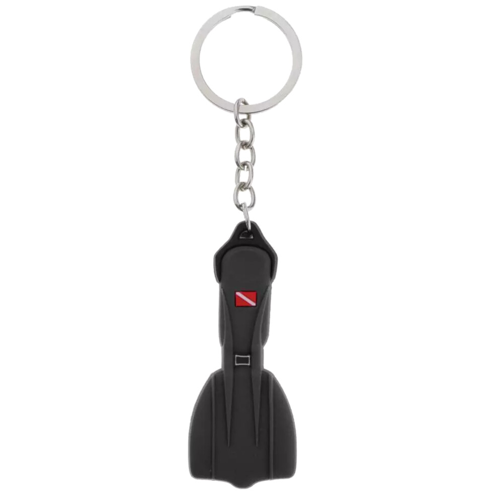 Black Silicone Scubas Diving Fin Keychain 7755310079811