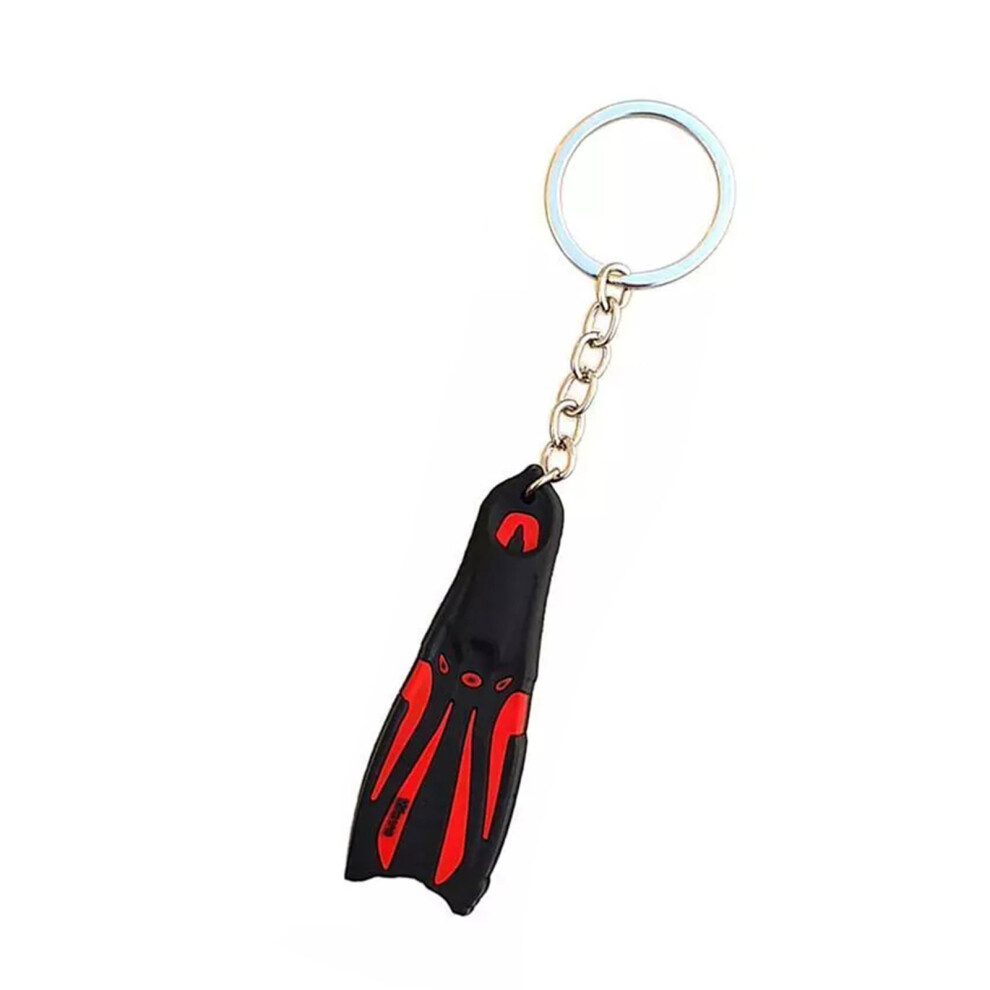 Red 1Piece Silicone Diving Flippers Keychain 7755310079767