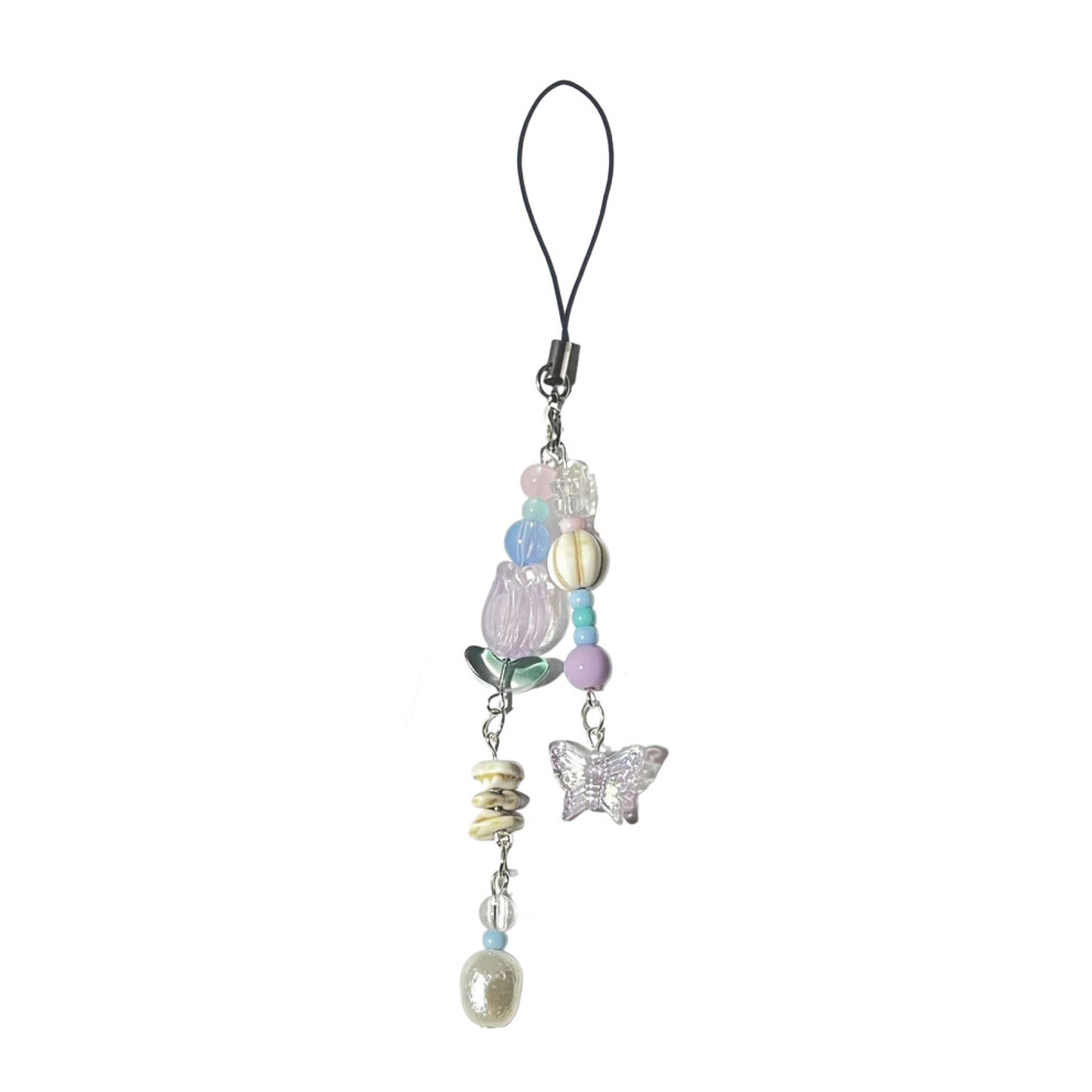 Chain Beautiful Beaded Phone Charm Butterfly 7755320052736