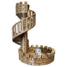 Dice Tower with Tray for Tabletop Games, Premium Dunkelbraun Castle Tray Tower for Role Playing Game Nights