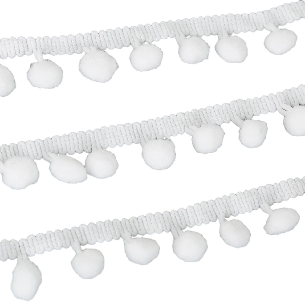 White (White) 5 Yards Pom Ball Lace Easy To And Diy Crafts Multiple Colors Available
