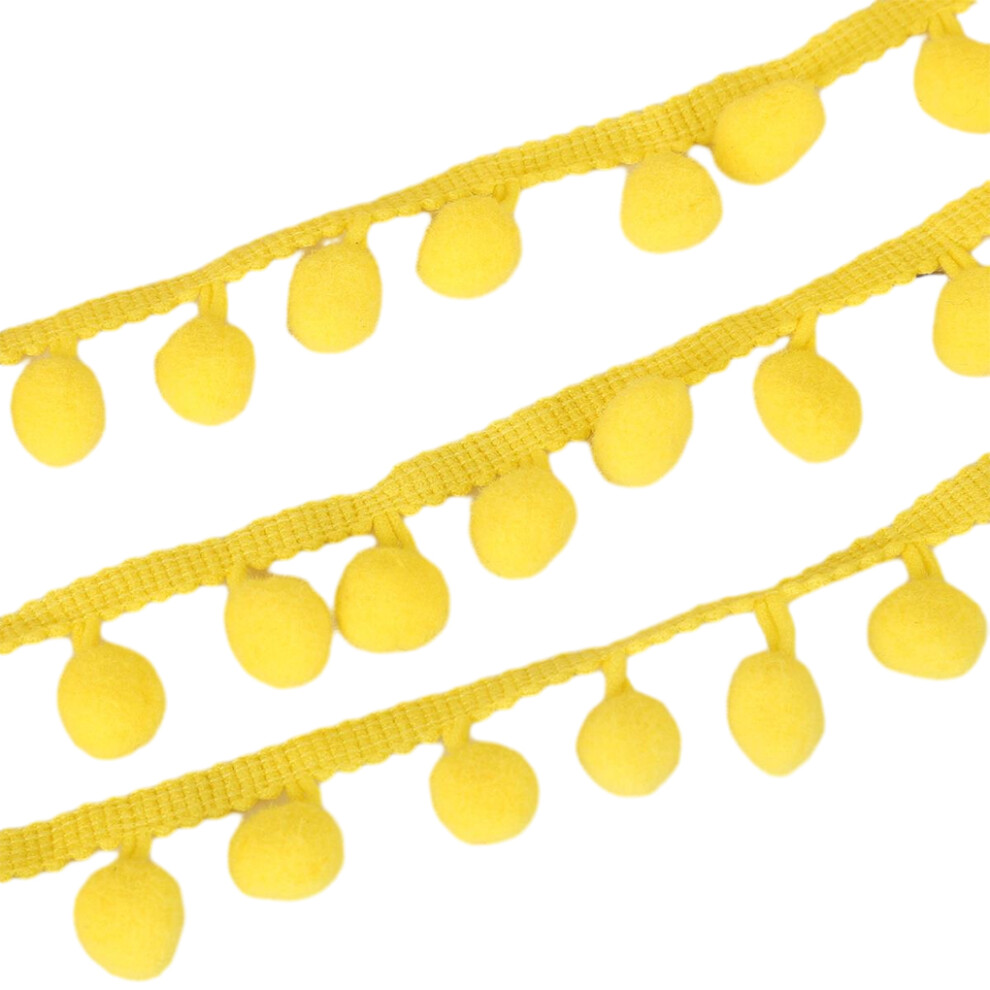 Yellow (Yellow) 5 Yards Pom Ball Lace Easy To And Diy Crafts Multiple Colors Available