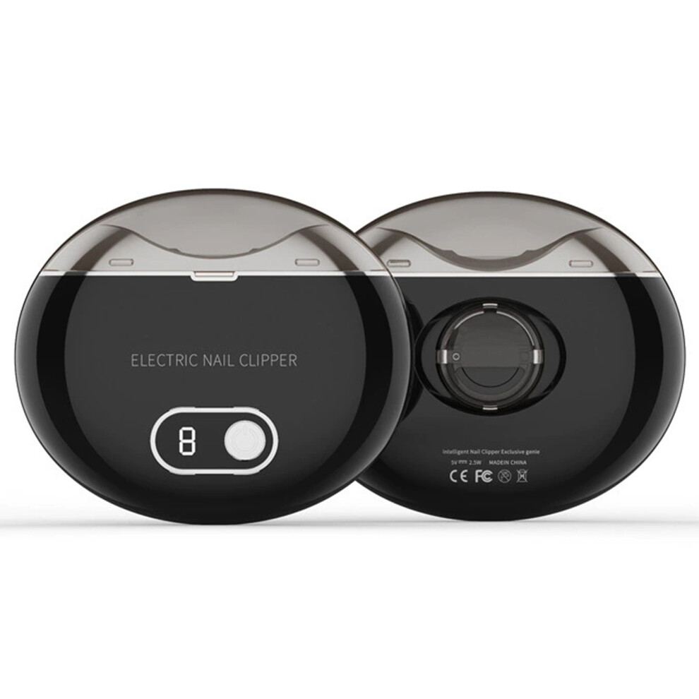 Black (Black) Electric Nail Clippers With 3-Speed Control And Storage Rechargeable